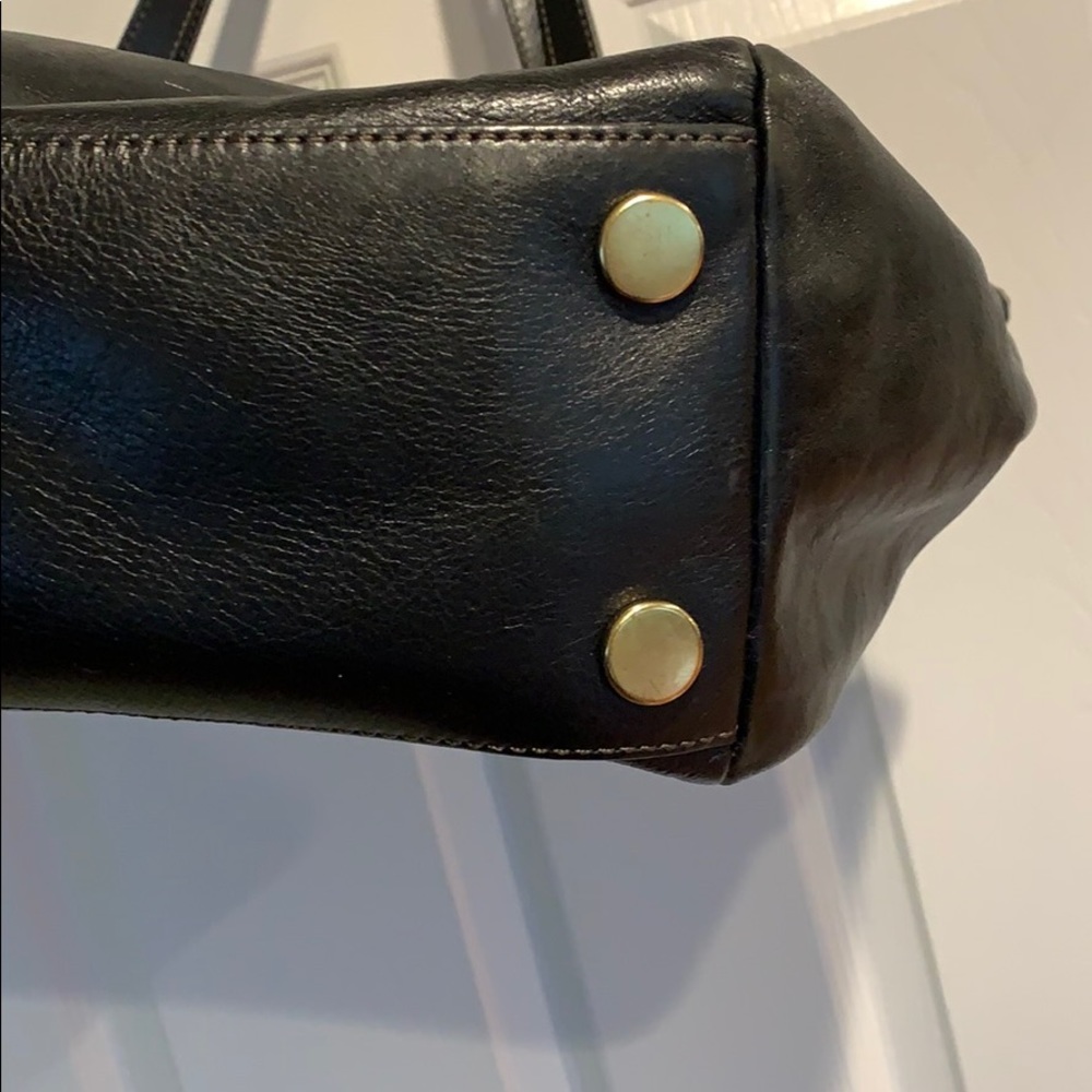 Fossil Black Leather Tote Bag - Picture 2 of 7